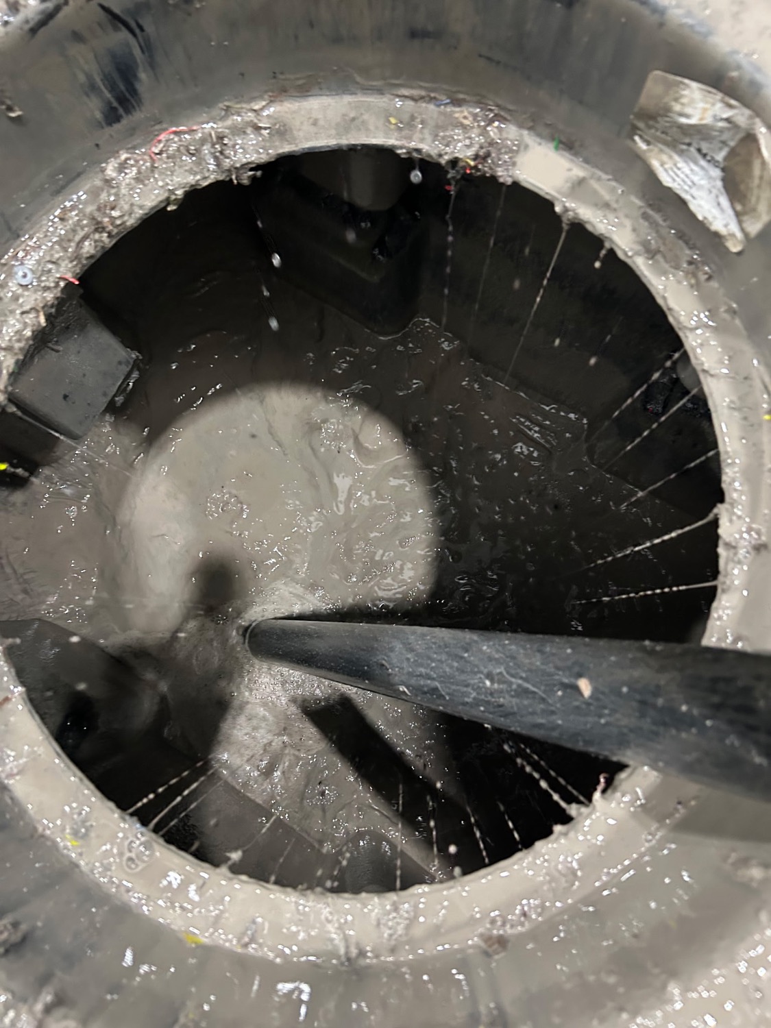 Sump pit cleaned, pump tested and flowing